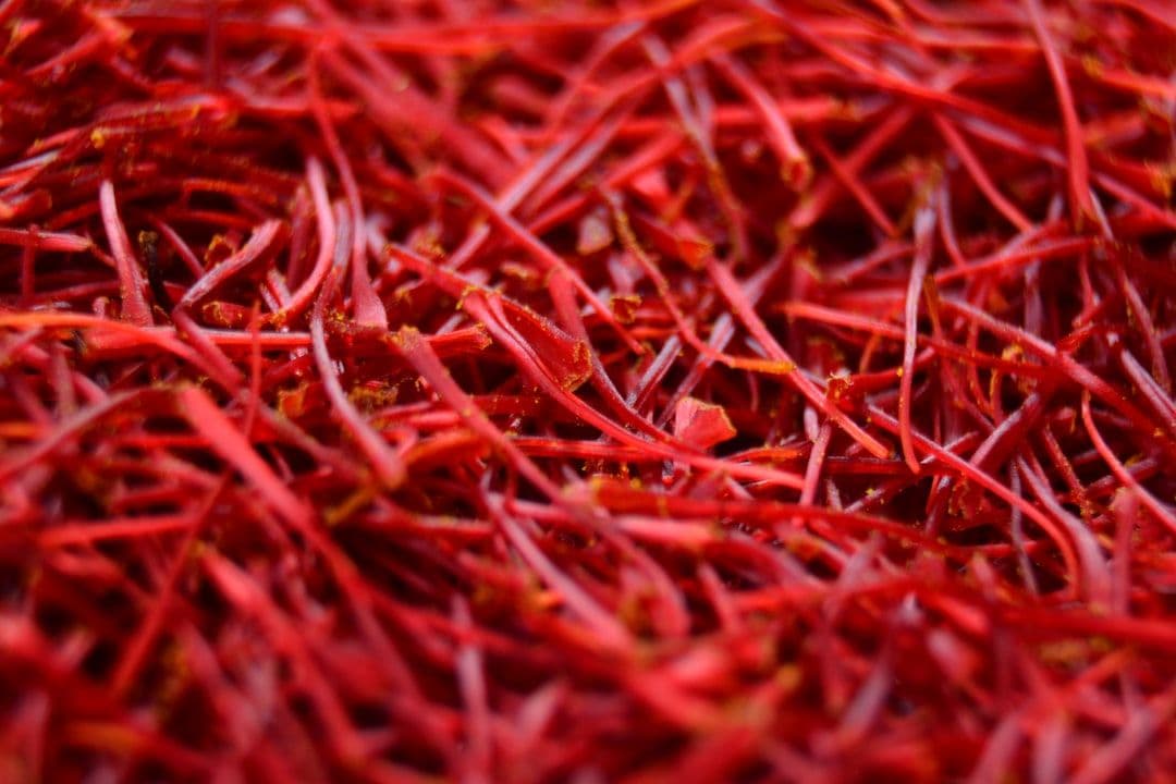 a close up of red hair